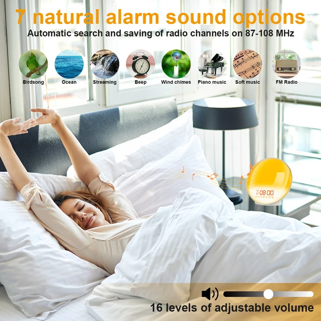 Sunrise Sunset Night Light Alarm Clock Smart Lights Colorful Sleep Aid  Bedside Table Lamp Personalized Gift Decoration Bedroom - AliExpress