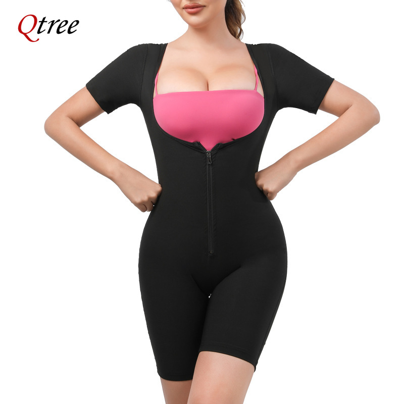 Description Picture 5 of itemQtree Womens Sauna Suit for Weight Loss Full Body Shaper Shapewear Bodysuit Sweat Slimming Workout Waist Trainer with Sleeves