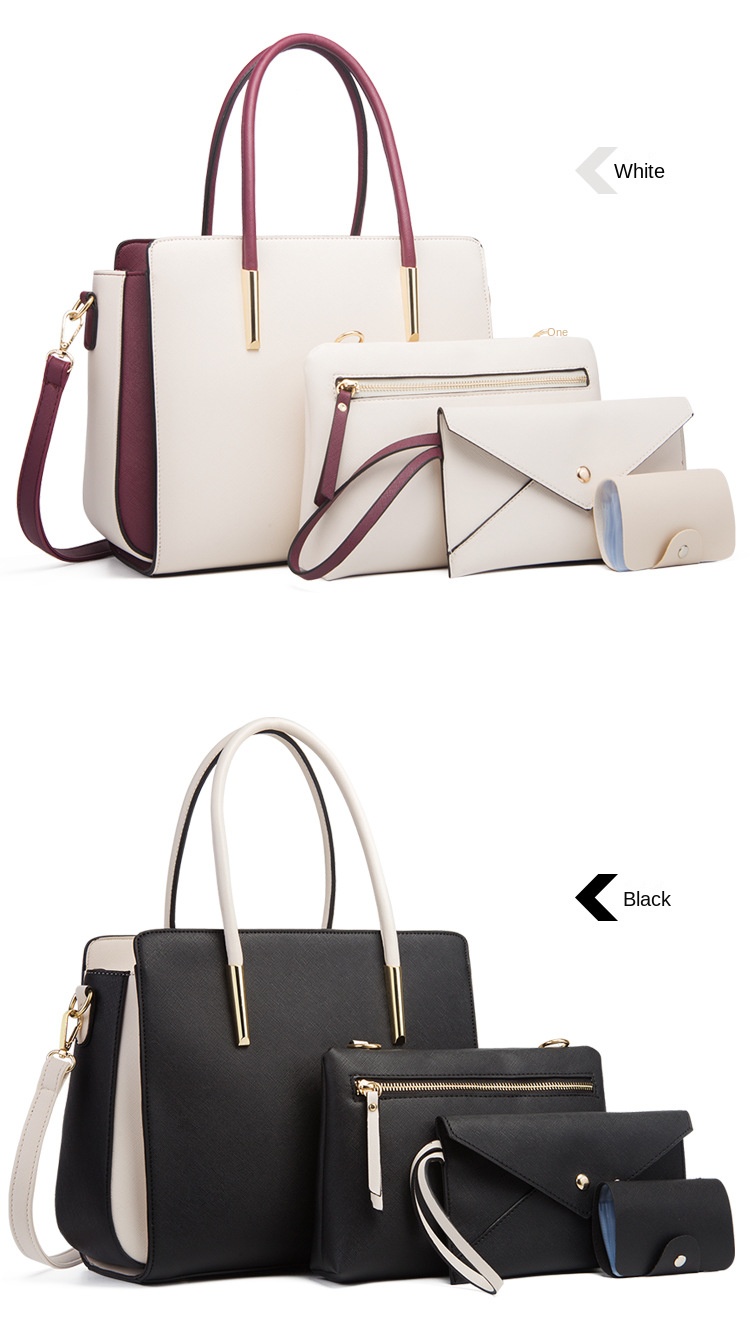 Borsa Donna Top Quality Fashion Color Matching Borsa Madre in quattro pezzi Borsa a tracolla fresca, semplice e pratica_voghion.com