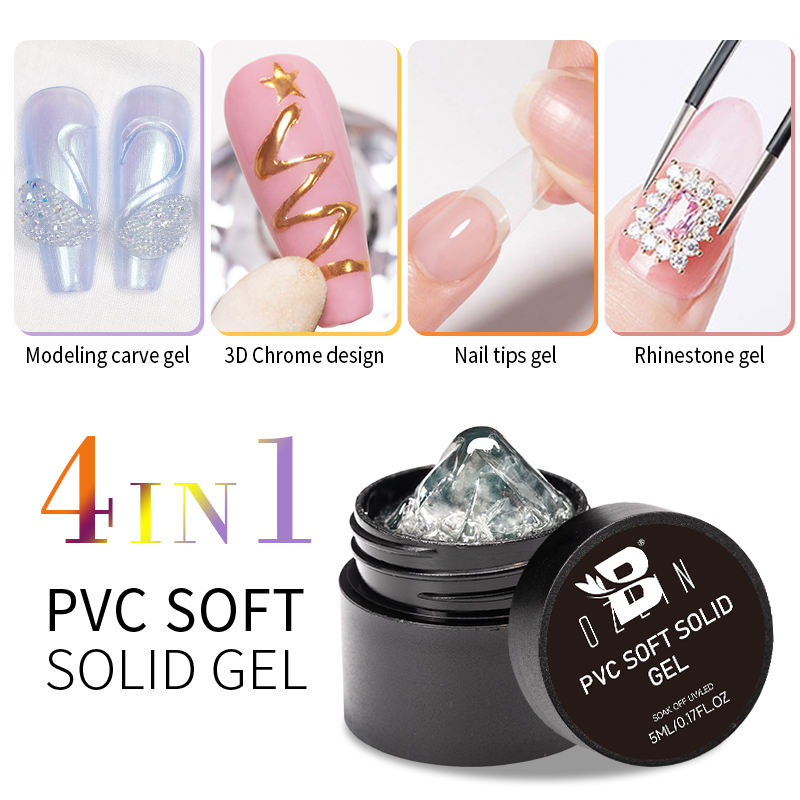 Best of BOZLIN 4 In 1 PVC Soft Solid Gel Painting 3D Sculpture Soak Off UV Gel Stereo Modeling Carve Transparent Color Hard Nail Gel Reviews & Tips