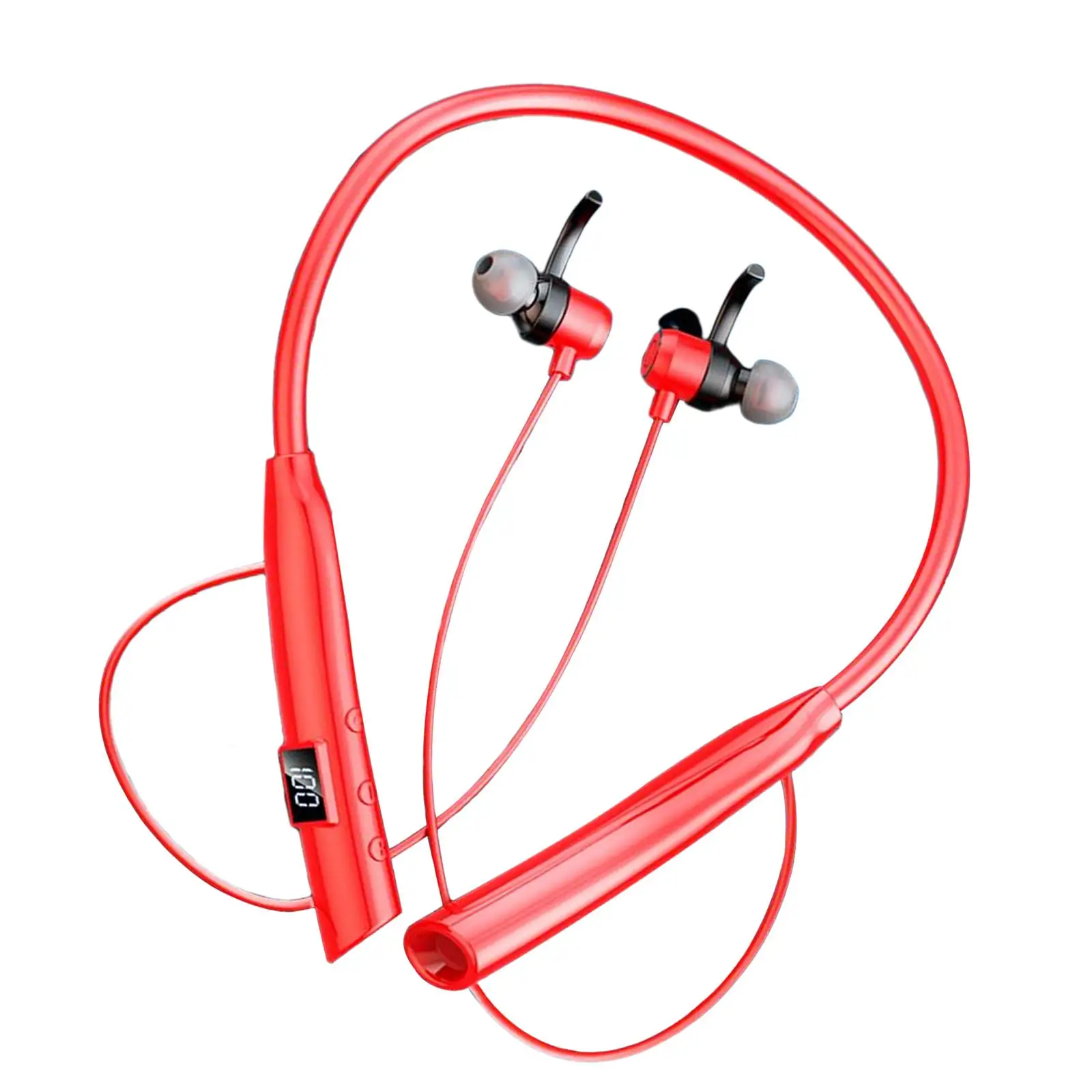 Neckband Headphones W/Mic Stereo Waterproof Lightweight Sports Earphones Around Neck Headphones for Workout Gym