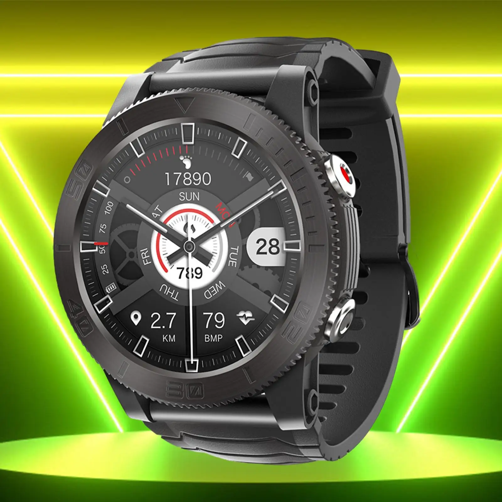 GPS Smart Watch Waterproof 1.32inch Screen Compass Multifunction for Outdoor