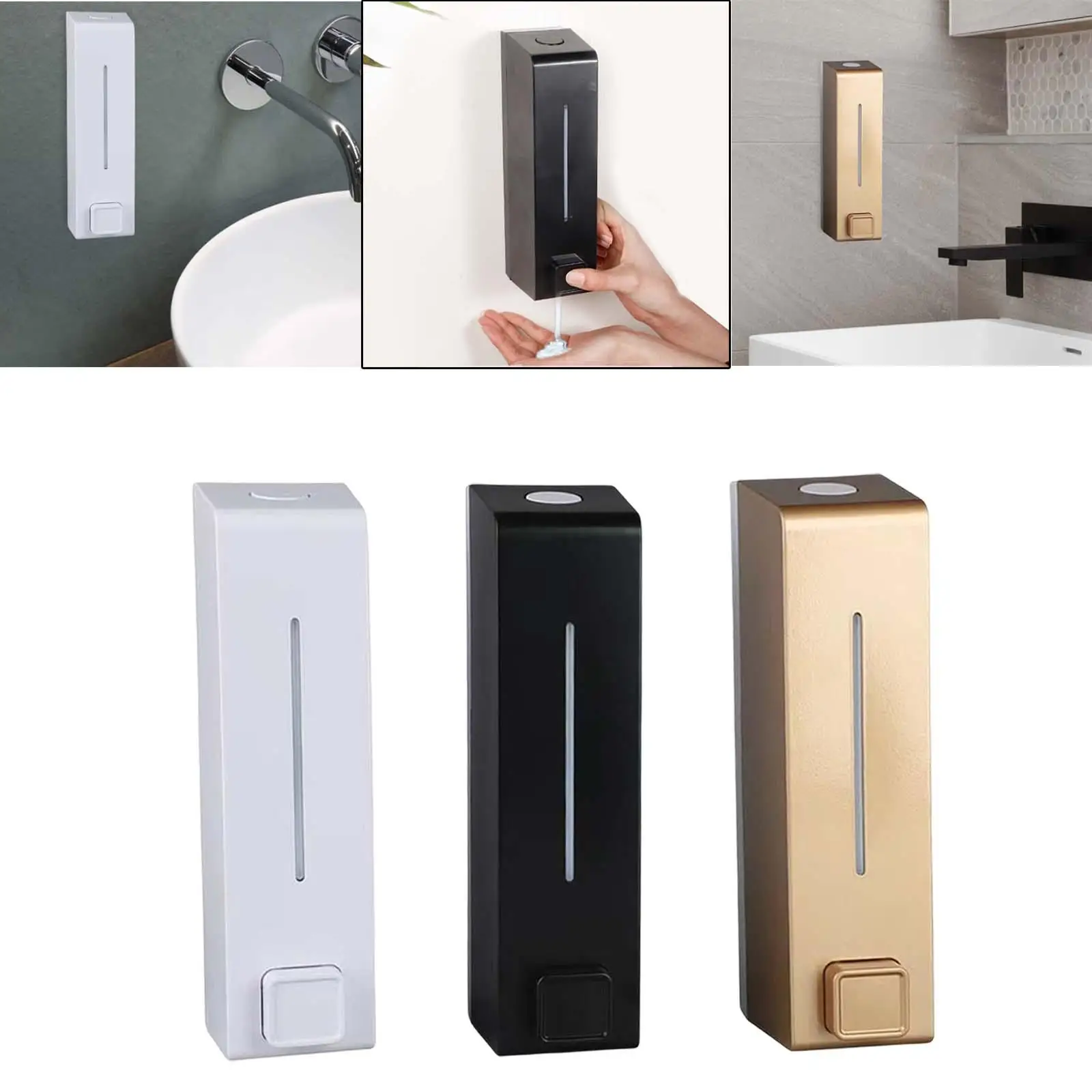 Manual Soap Dispenser, Wall Mounted Shower Shampoo Hand Wash Soap Container Hand