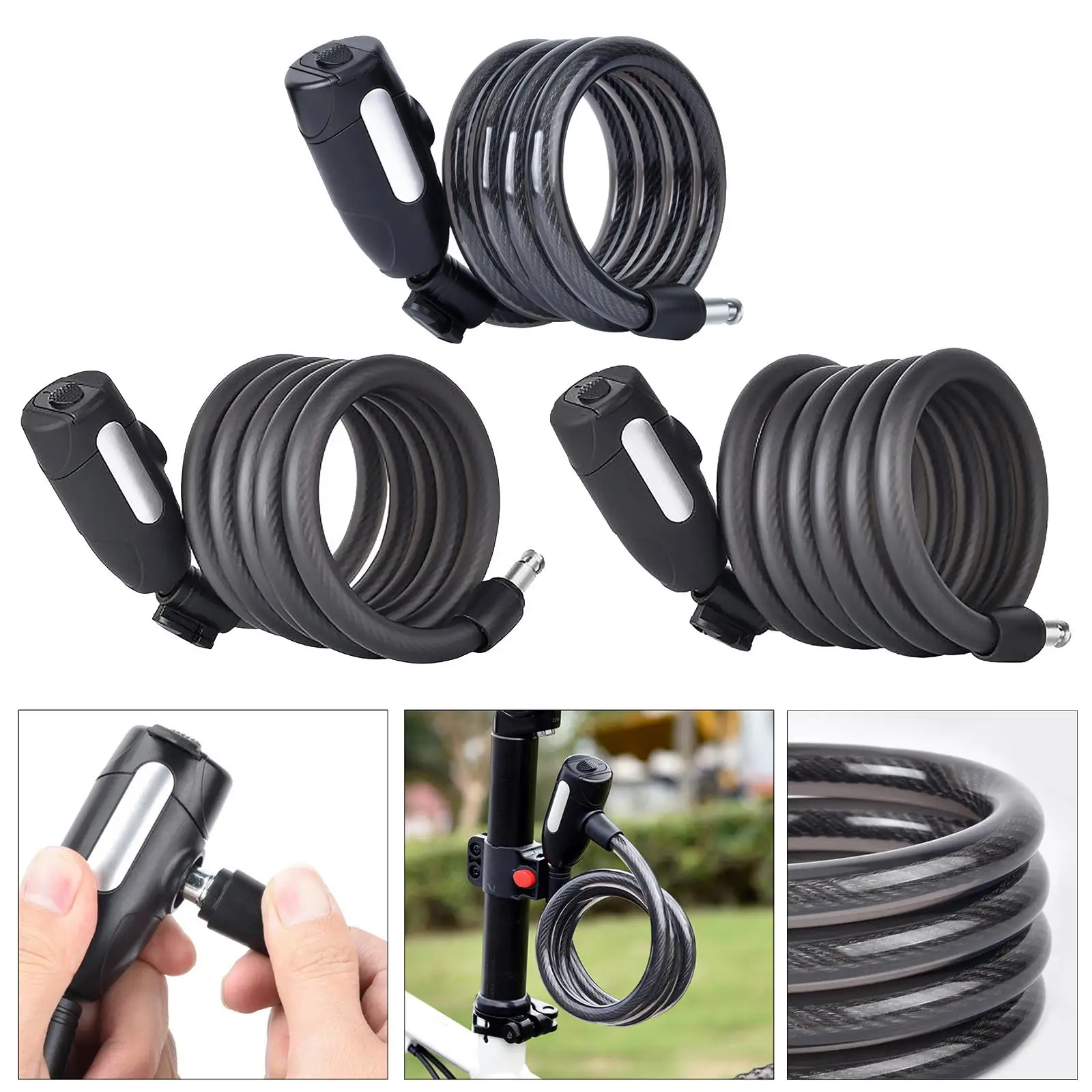 Bike Lock Steel Wire Cable Lock Bicycle Security Lock Bicycle Equipment MTB Anti-theft Lock