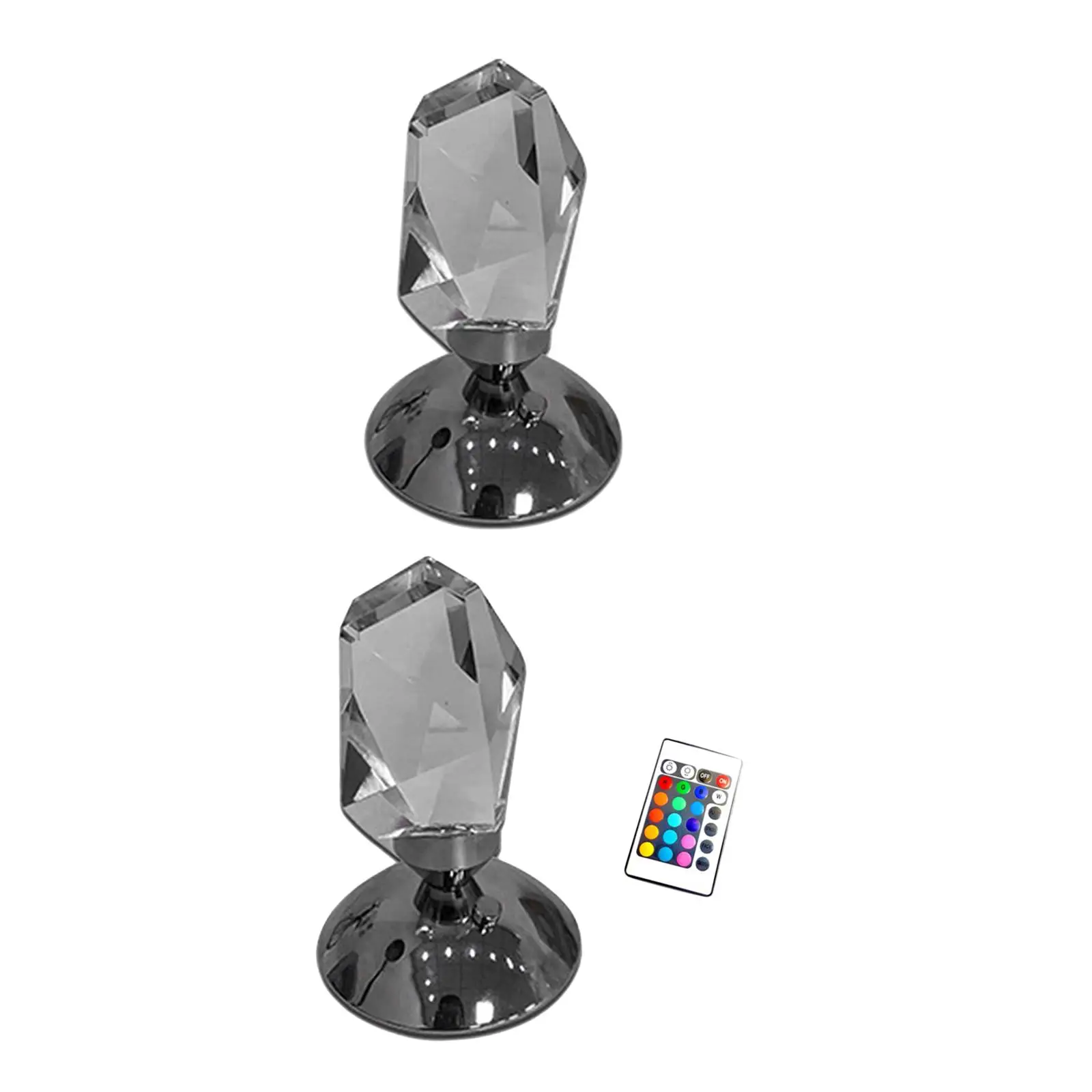 Crystal Diamond Shape Table Lamp Photo Prop Romantic LED Desk Lamp Touch Lamp 16 Colors Changing for Party Office Dresser Home
