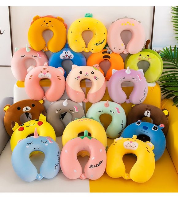 Store Cartoon Animal U Shaped Neck Pillow with Eye Mask F