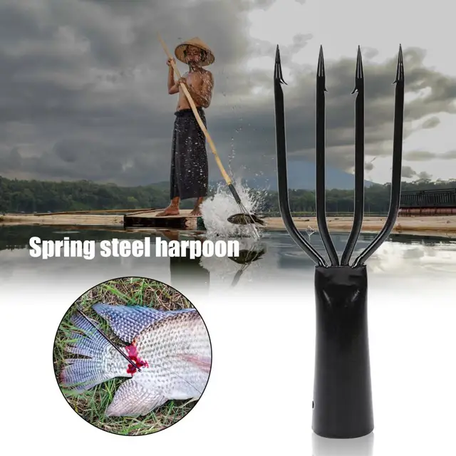 3Type Spring Steel Harpoon Fishing Tackle Spearfishing Tool Durable 3 4 5  Teeth Fishing Gear Barbs Trident Spear Fishing Tools