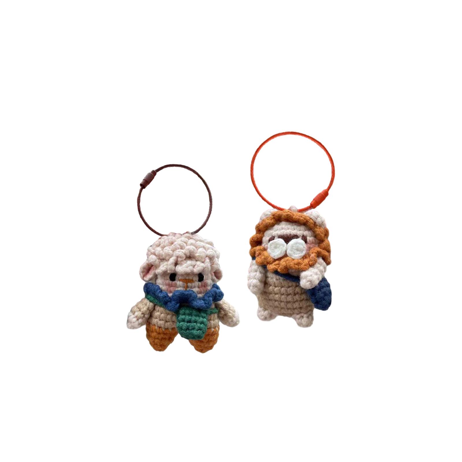 Keychain Pendant Crochet Material Package Crocheting Craft Set Beginners Make Your Own Doll Hanging Ornament Hand Knitting Toy