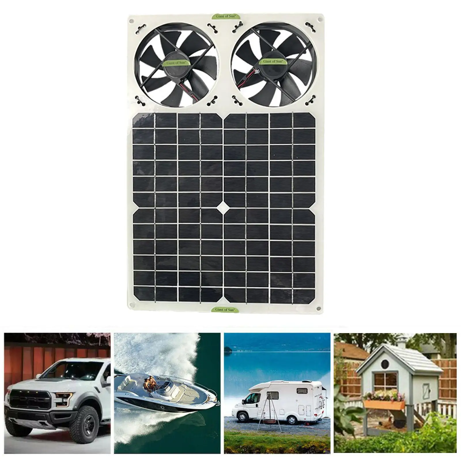 40W Solar Panel Powered Fan Exhaust Fan Mini Ventilator for Outside Shed Car