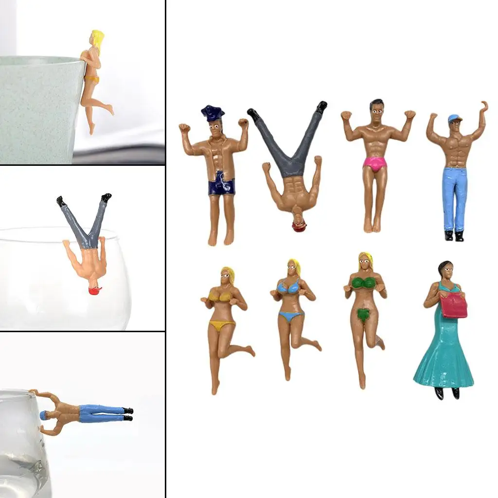 8 Pieces Cup  Hanging Dolls Miniature Scenery Figures  Desktop
