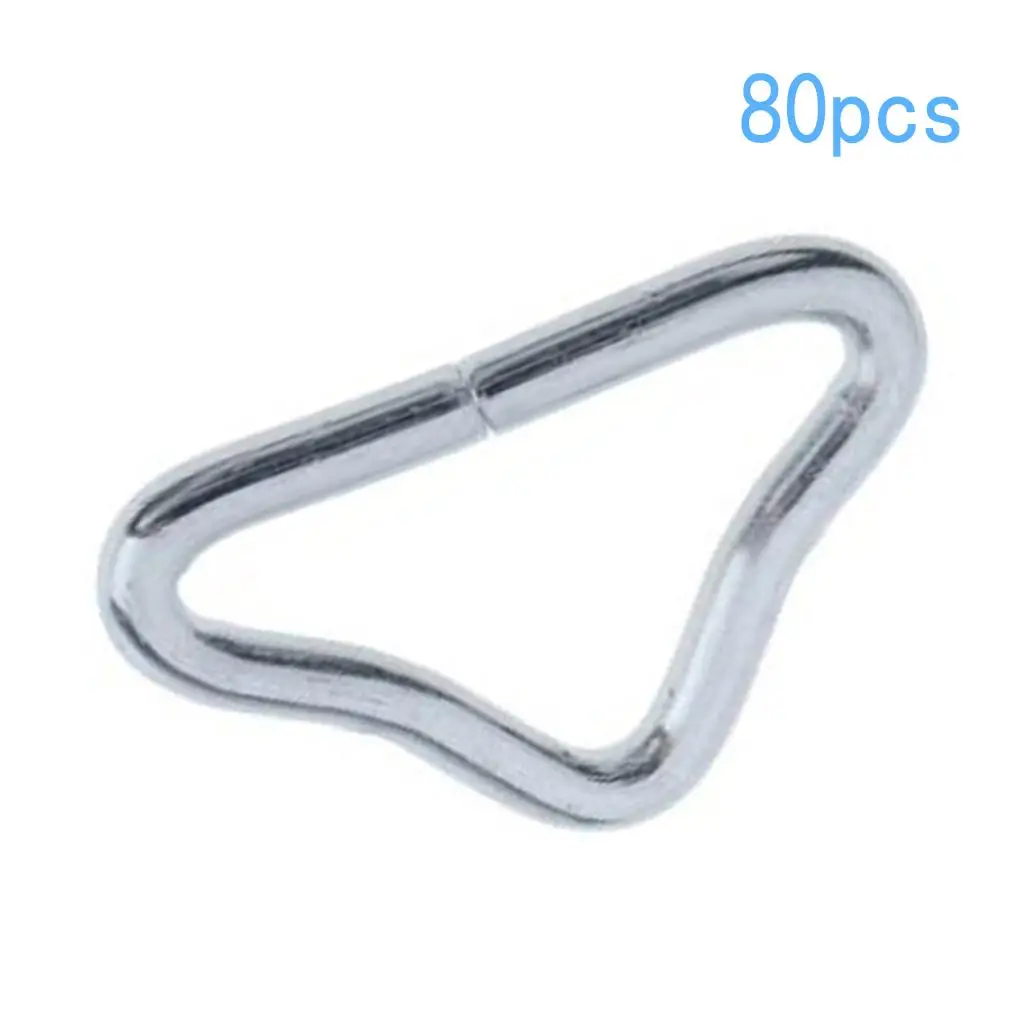 80 pcs Triangle Rings Buckle  High strength Corrosion Resistance for Trampoline Replacement Repair, / Disconnect  Straps