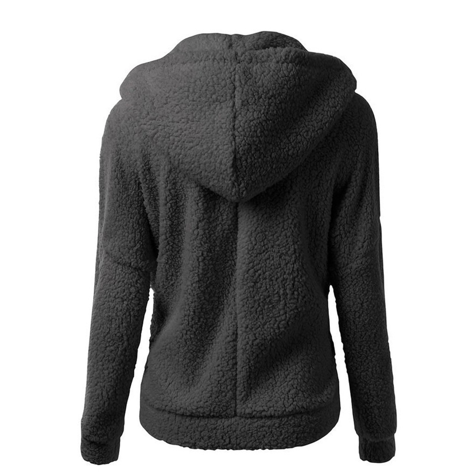 Title 20, Women Fleece Hooded Jacket Solid Lamb Cashmere ...