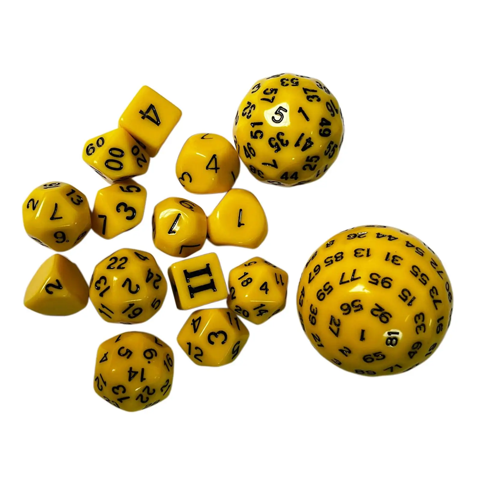 15 Pieces D100 D60 D30 D24 D20 D16 D12 D10 D8 D7 D5 D4 Dice Set Dice Game RPG Role Playing for Board Game Role Playing
