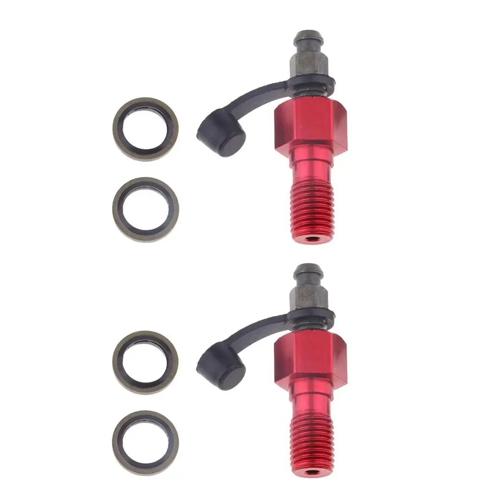 2x Motorcycle Brake Caliper Banjo Bolt & Bleed /Screw  1.25mm Red