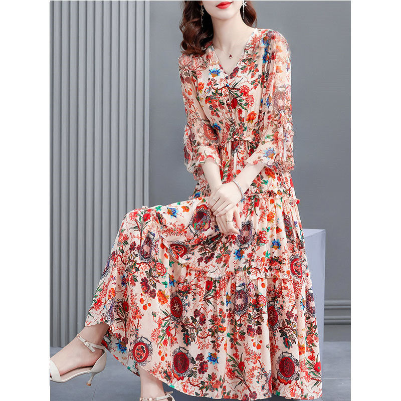 vestidos florais elegantes roupas femininas de verão