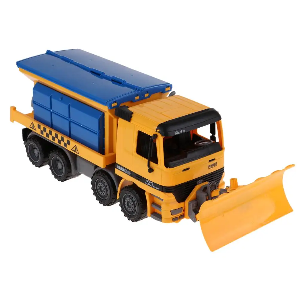 Self Motion Big Construction Snow Plow Toy Pull Friction Driven Toy