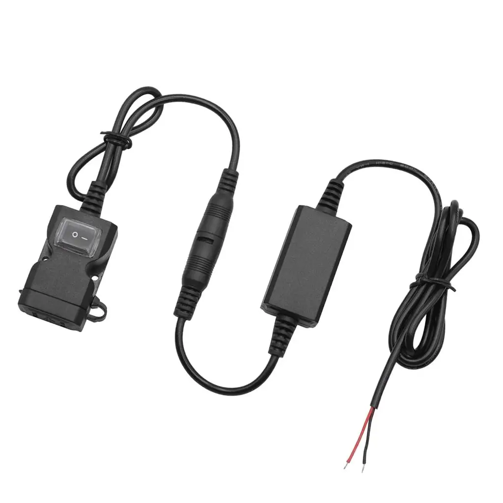 Universal Motorcycle 22mm Handlebar  Phone GPS Dual USB Charger Socket