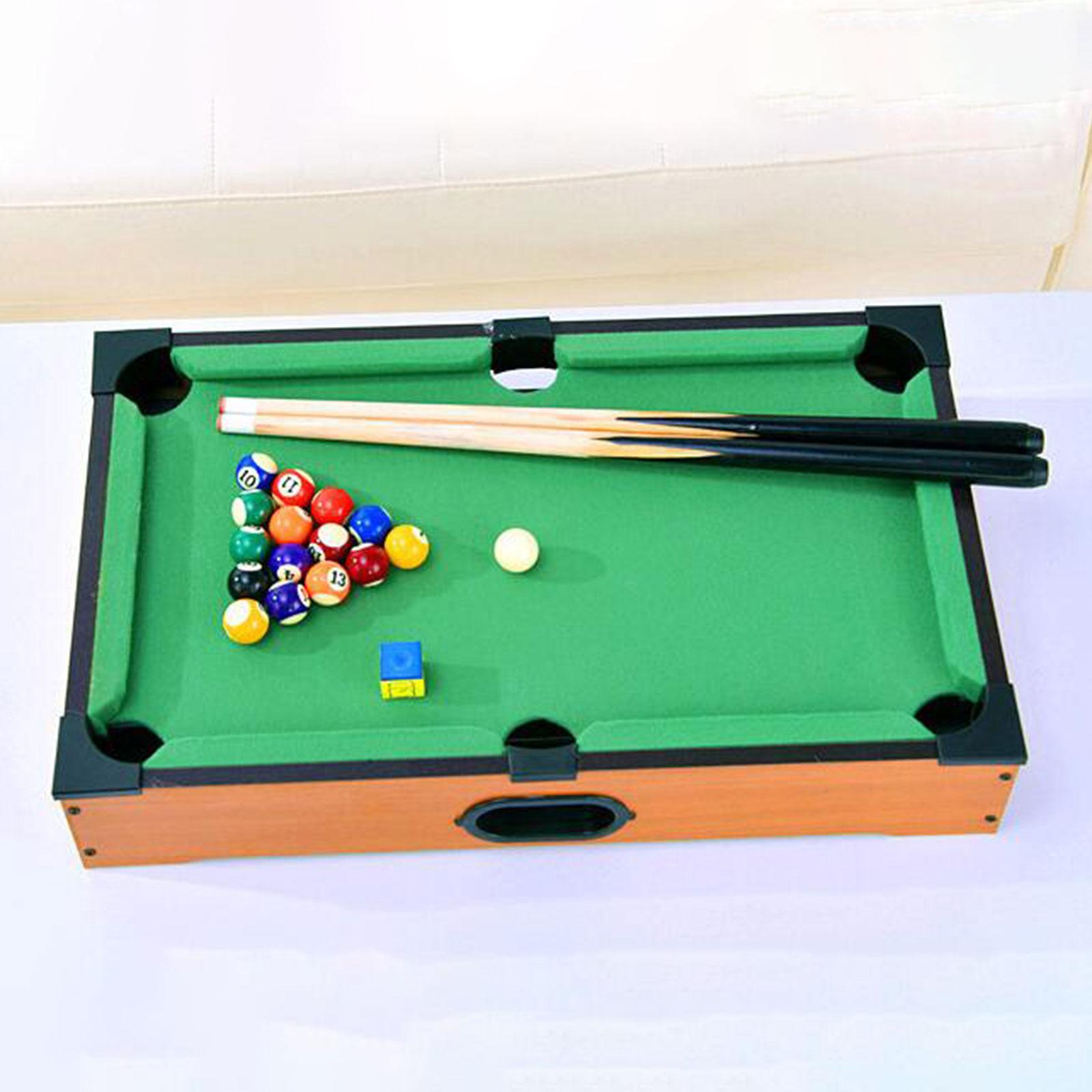 Mini Pool Table Portable Easy to Install Playset Balls Snooker Billiards Playset for Desktop Office Living Room Playhouse Party