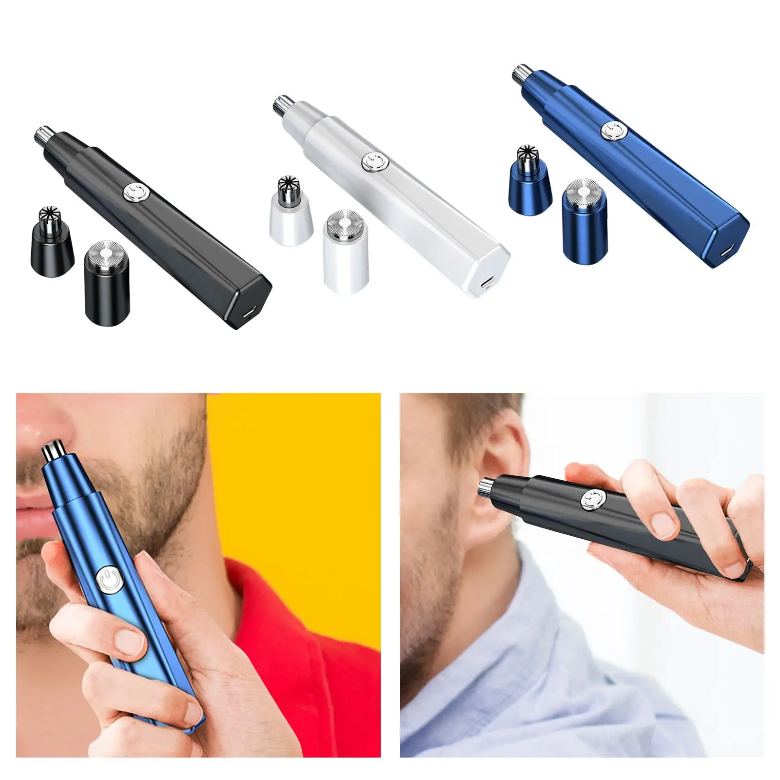 Portable Electric Nose Ear Hair Trimmer USB Rechargeable for Easy Cleansing Personal Trimmer Mustache Beard Shaver