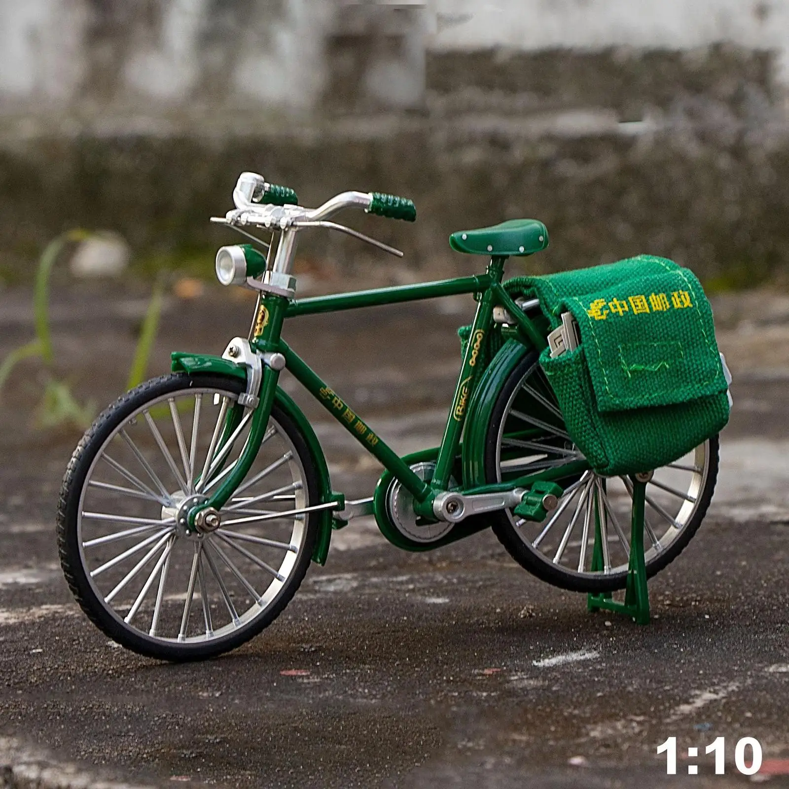 1:10 Bicycle Model Figurine Handicraft Decor China Post Bike Toy for Office