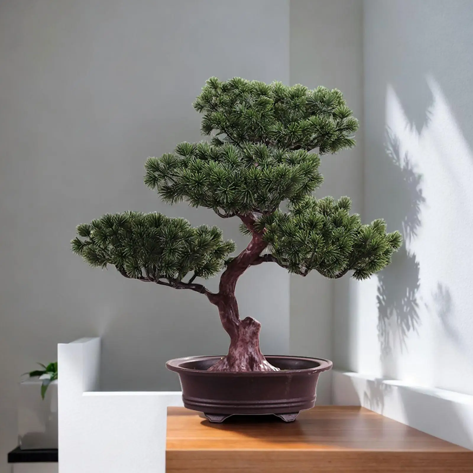 Artificial Bonsai Pine Tree Potted Plant Decoration Versatile Sturdy Realistic
