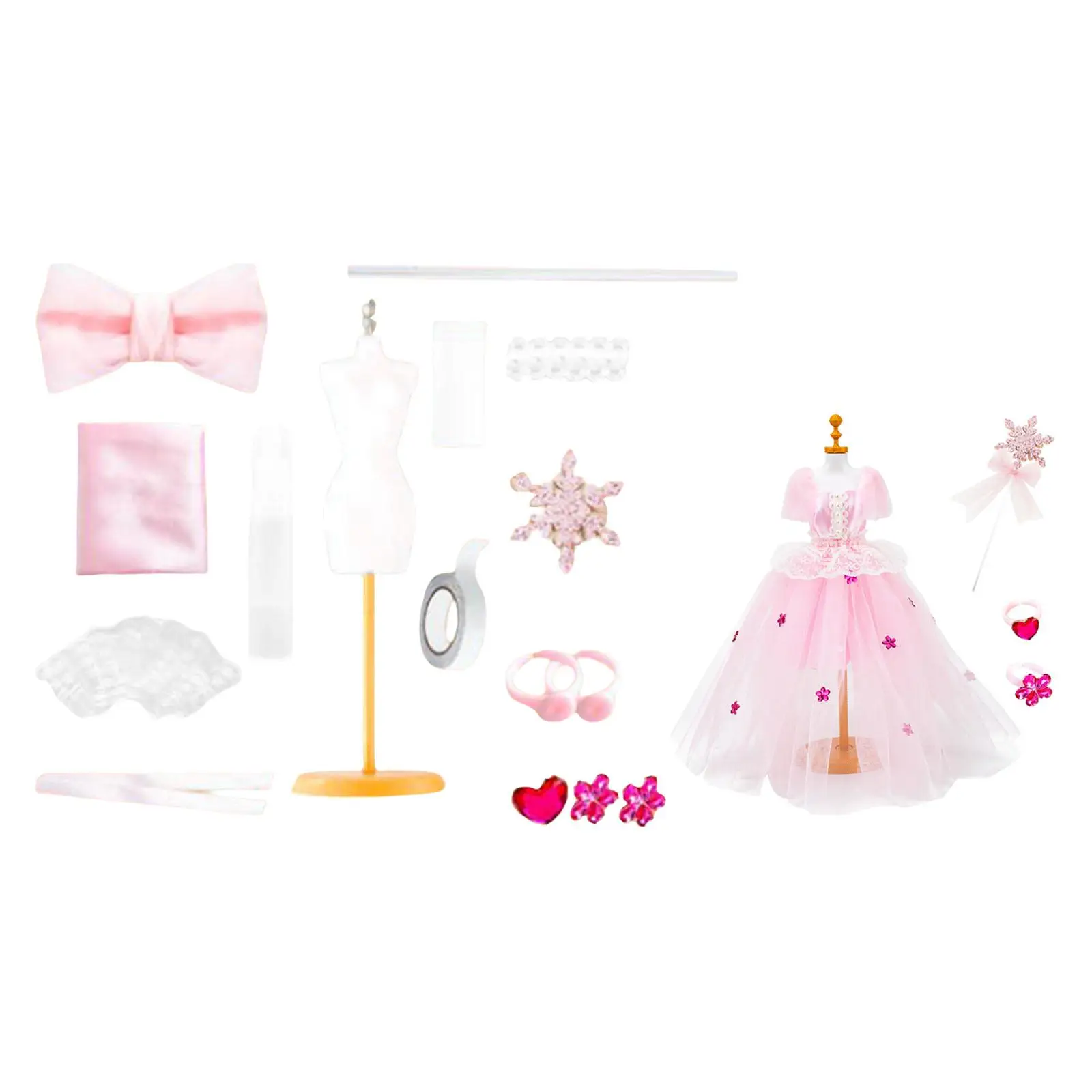 1Set Fashion Design Kit with Mannequin Doll Clothes Dress for Children