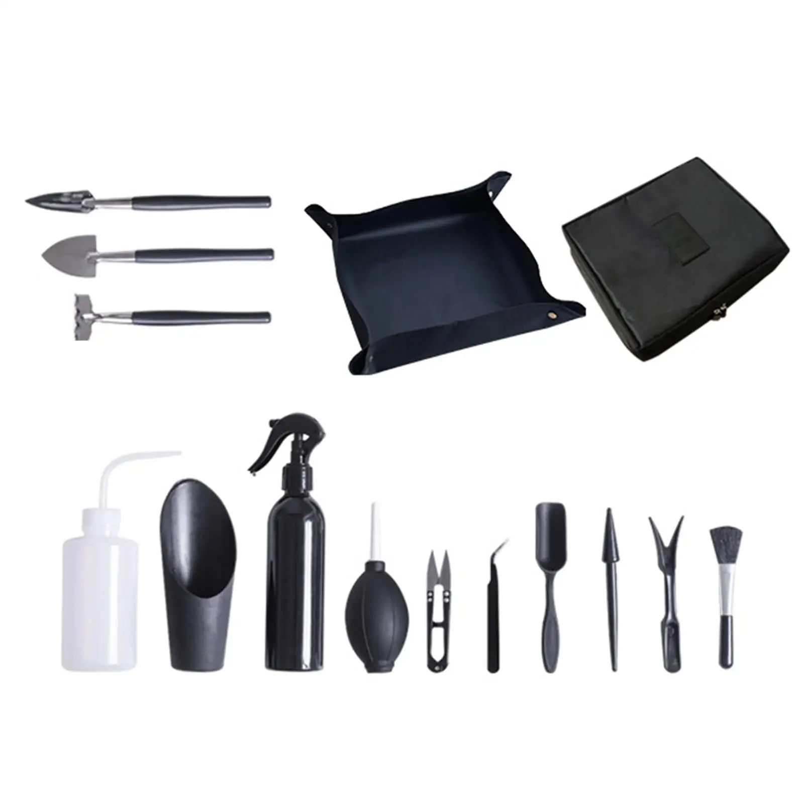 Mini Garden Succulent Transplanting Kit, 14 Pieces Set Stainless Steel, PP Materials Professional Easy to Wash Versatile Durable