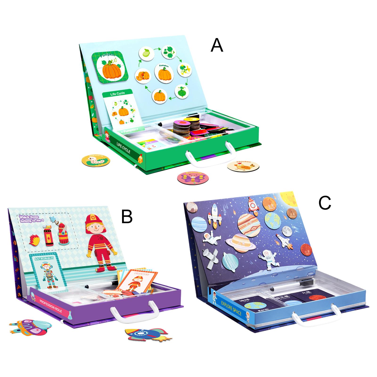 Magnetic Board Puzzle Games Promoting Hand Eye Coordination Chalkboard Kids Magnetic Jigsaw Puzzles Box for Boys Girls