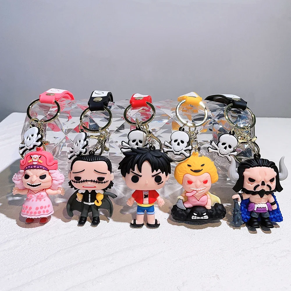 One Piece Anime Keychain Cute Flying Street Rope Long Very Flat Roger Keychain