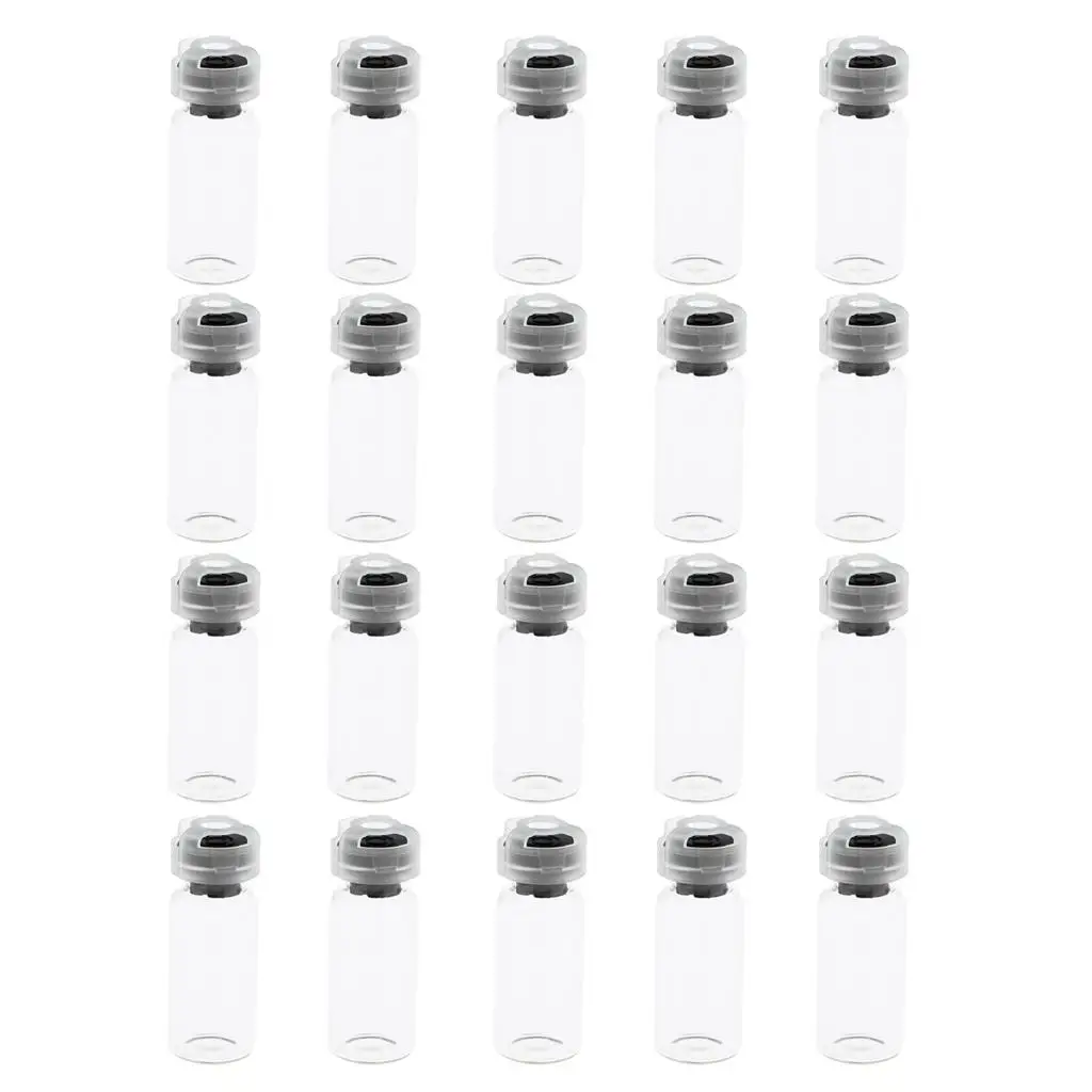 20Pcs Empty Sterile Glass Sealed Vials Bottles Containers 10ml