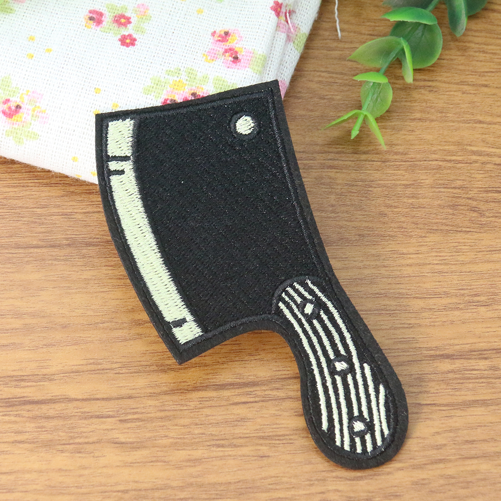 2PCS Simulation Obst Messer Küche Messer Stickerei Bügeln Nähen Handwerk Mantel Kleidung Hosen Schlupflöcher DIY Sammelalbum Zubehör – Detail 2