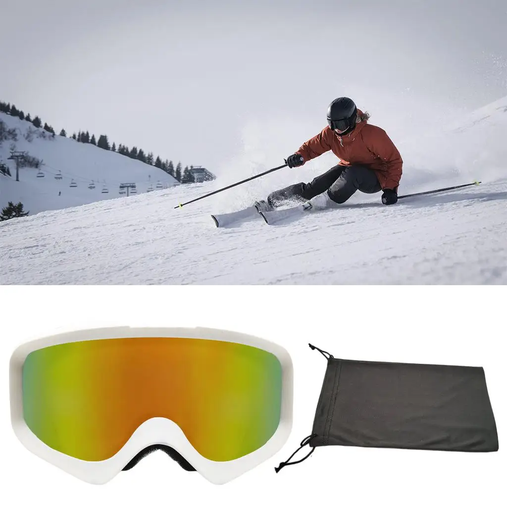 Ski Snowboard Goggles Winter Sports UV Sunglasses for Men Women Anti-fog Protective Lens Windproof Dustproof Outdoor