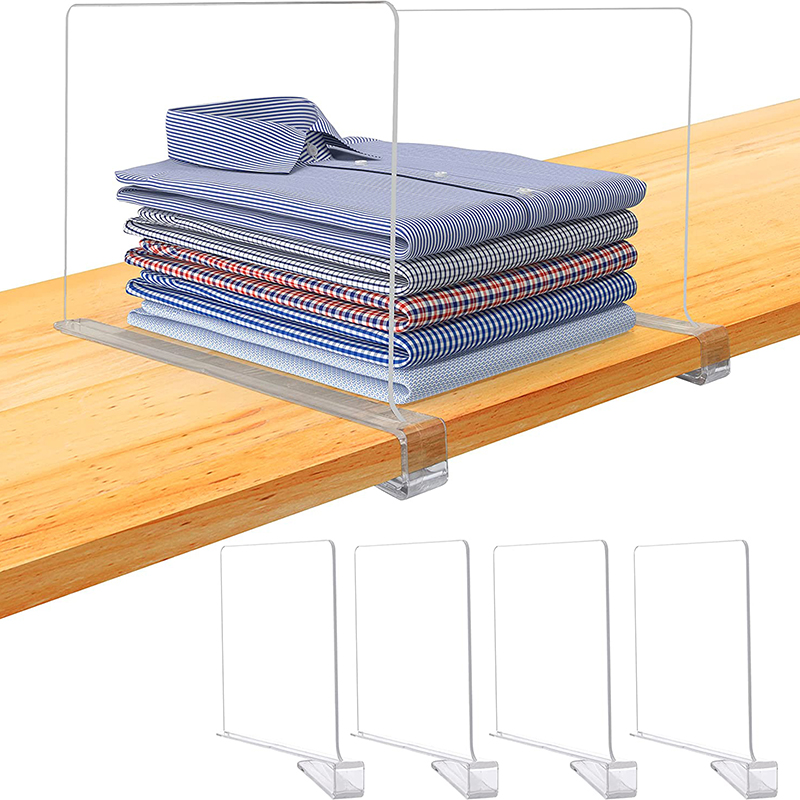 Acryl teiler Regal teiler für Schränke Organisatoren mit Holz regalen Regal teiler Schrank Geldbörsen Separatoren Regal teiler – Detail 1
