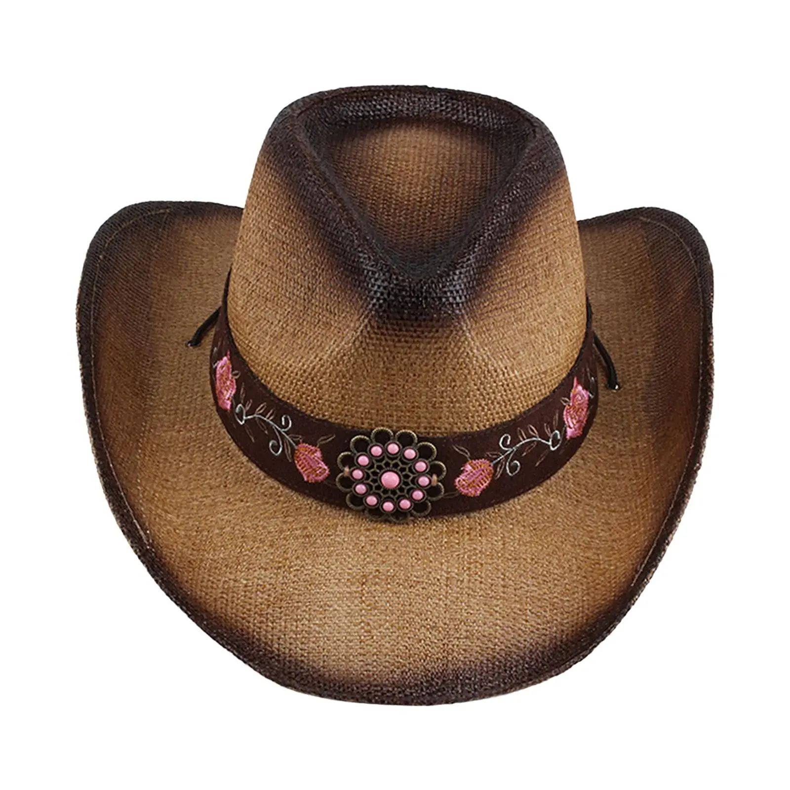 Western  Hat Photo Props Sun Hat Summer Big Brim Straw for Men Women