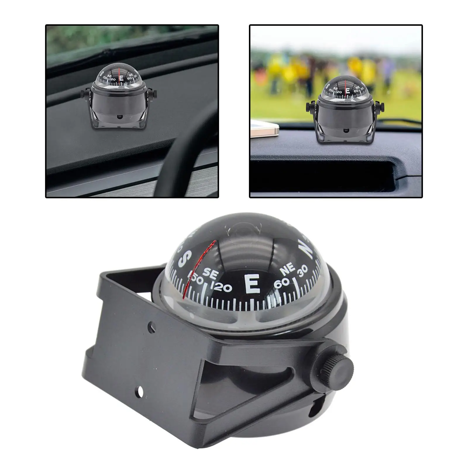 Car Compass  Dashboard, Adjustable Automotive Navigation Direction  Boat Compass for Boat Marine Golf Cart, Sports, Boating