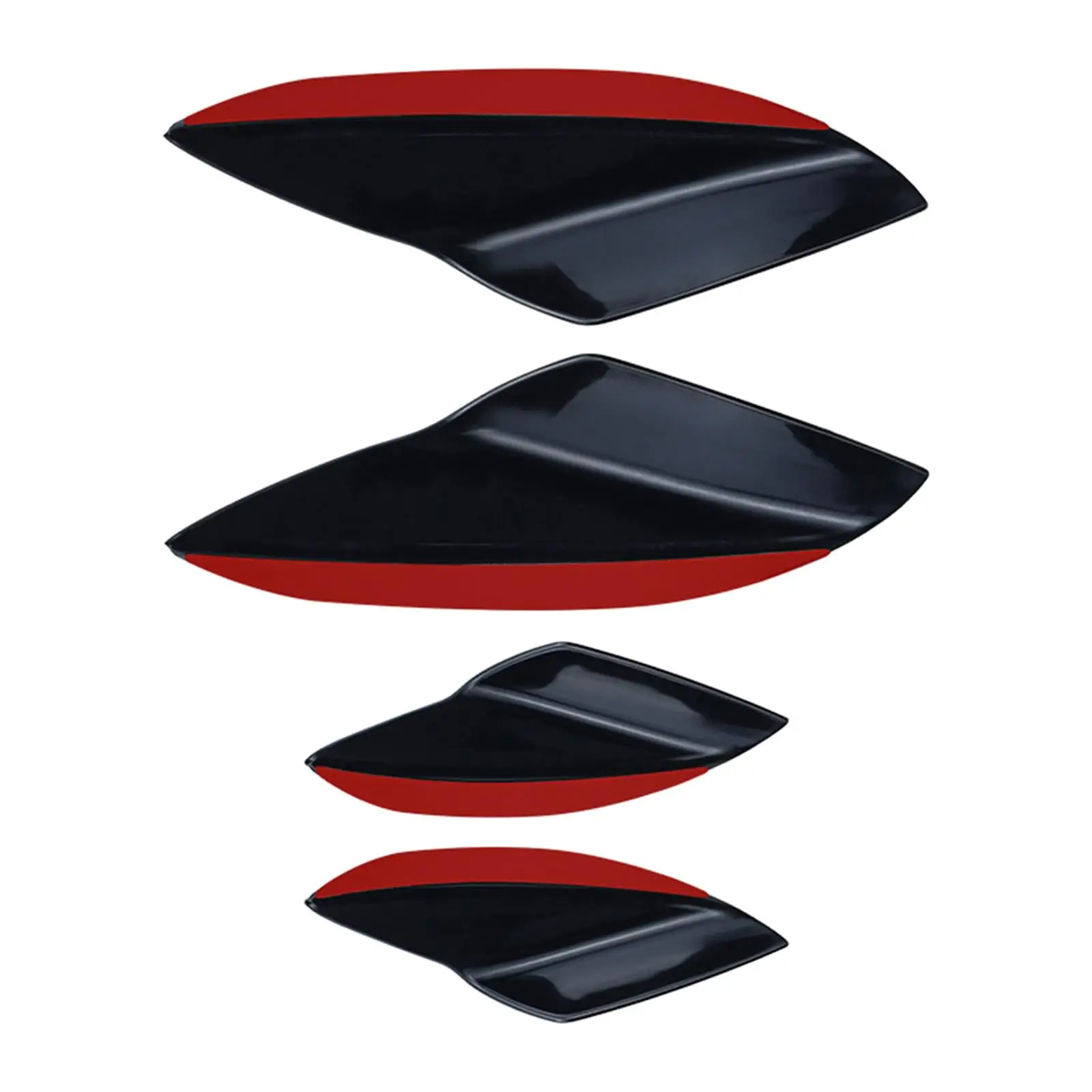 4Pcs Universal Car Spoiler Canards Set Soft Automotive Exterior Accessories Decals Auto Anti Collision Strip Diffuser Spoiler