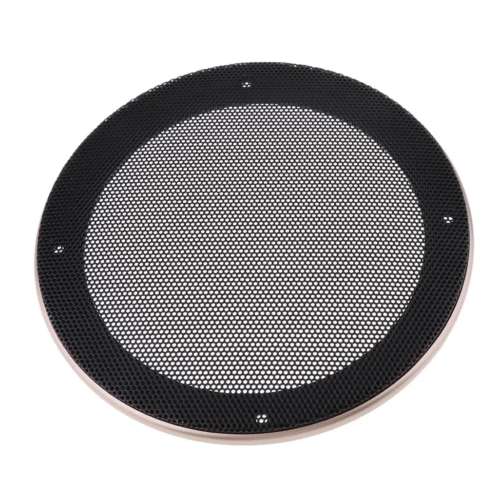 6.5Inch Replacement Round Speaker Protective Mesh Cover Case With 4 Pcs Screws Champagne