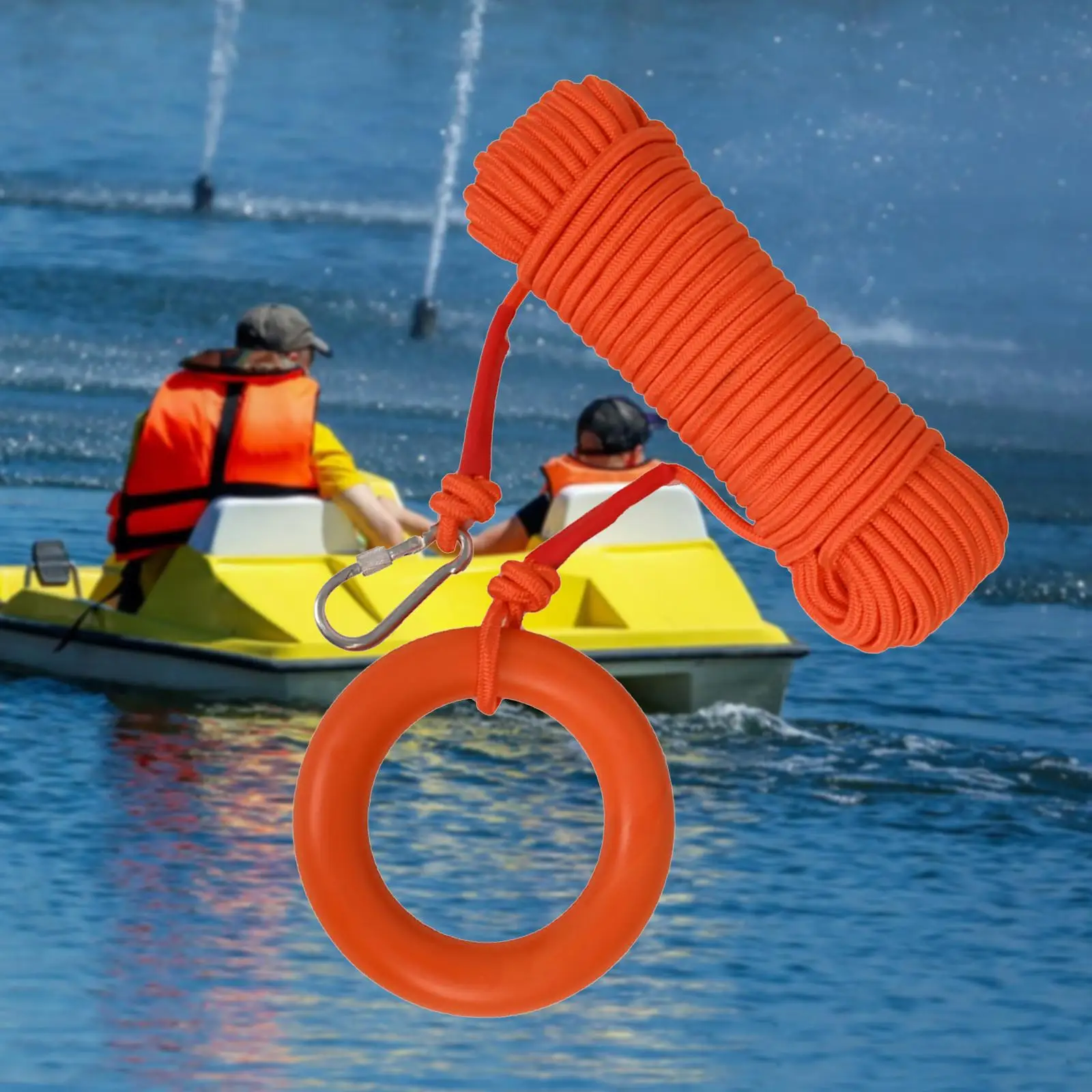 Life Saving Rope with Floating Buoyant Loop Flotation Device Throwable Device for Canoeing Boat Kayak Ice Fishing Buoyant Dinghy