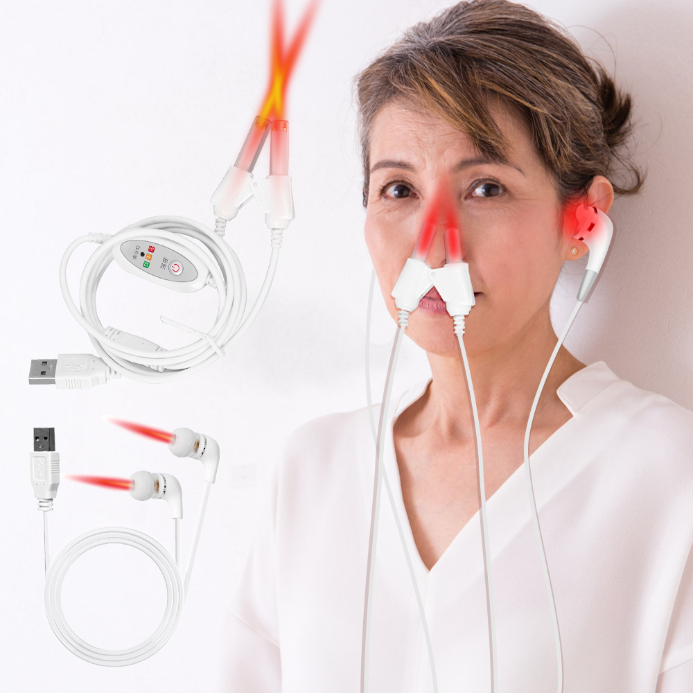 Laser Therapy Rhinitis Sinusitis Machine 650nm Nose Care Bionase Tinnitus Ear Laser Therapy LLLT Irradiation Media Deafness USB