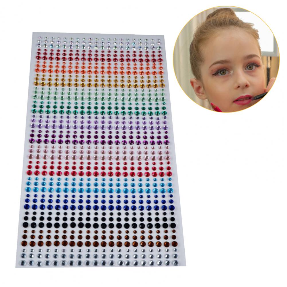 Best of 900Pcs / Sheet Face Glitter Rhinestone Stickers Self Adhesive DIY Decoration 3 / 4 / 5mm 3D Faux Gem Stickers Glitters For The Face Reviews & Tips - Image 3