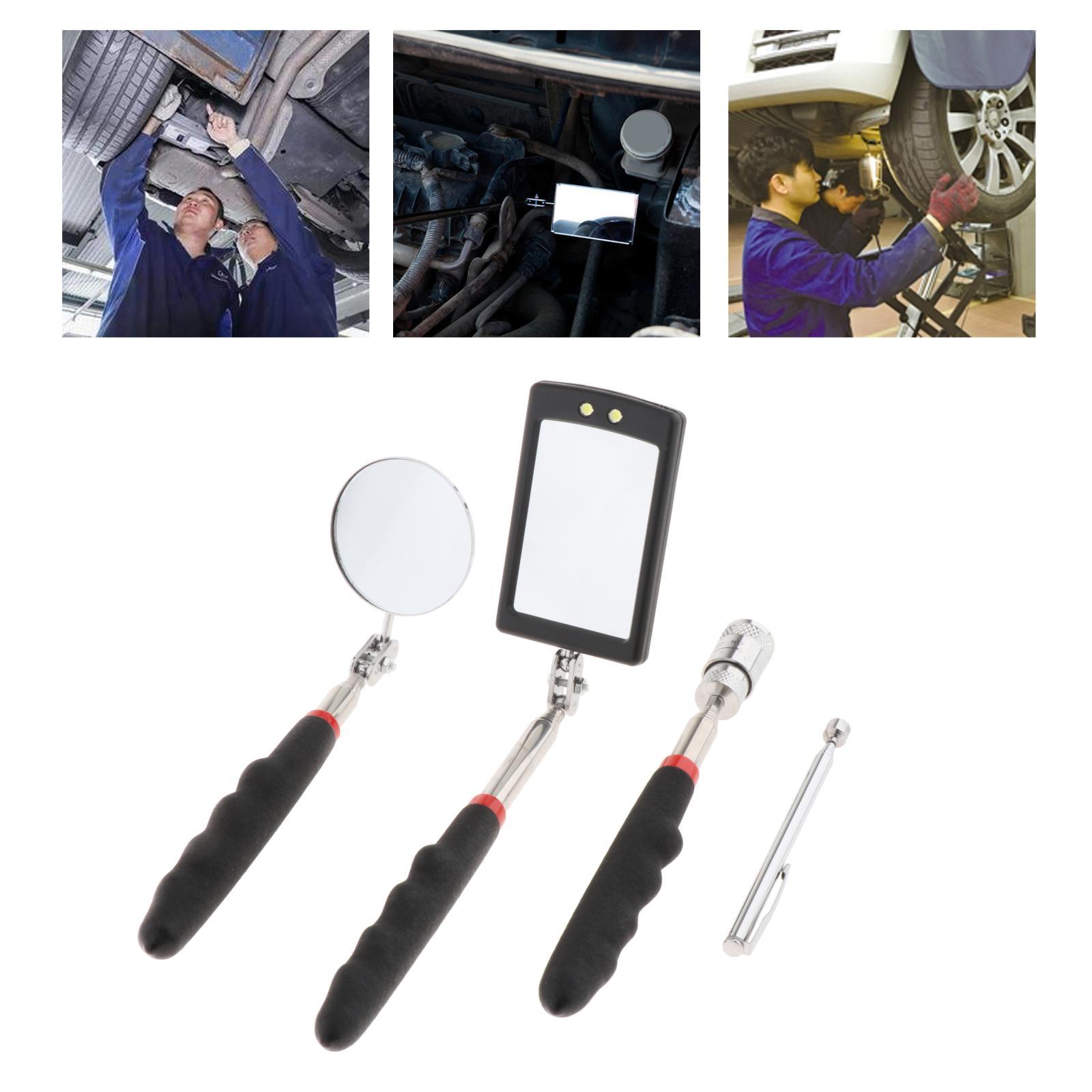 Magnetic Telescoping Pick-Up Tool Kit with Pick up Rod Telescopic Fits for Car Maintenance - 4 Pieces 