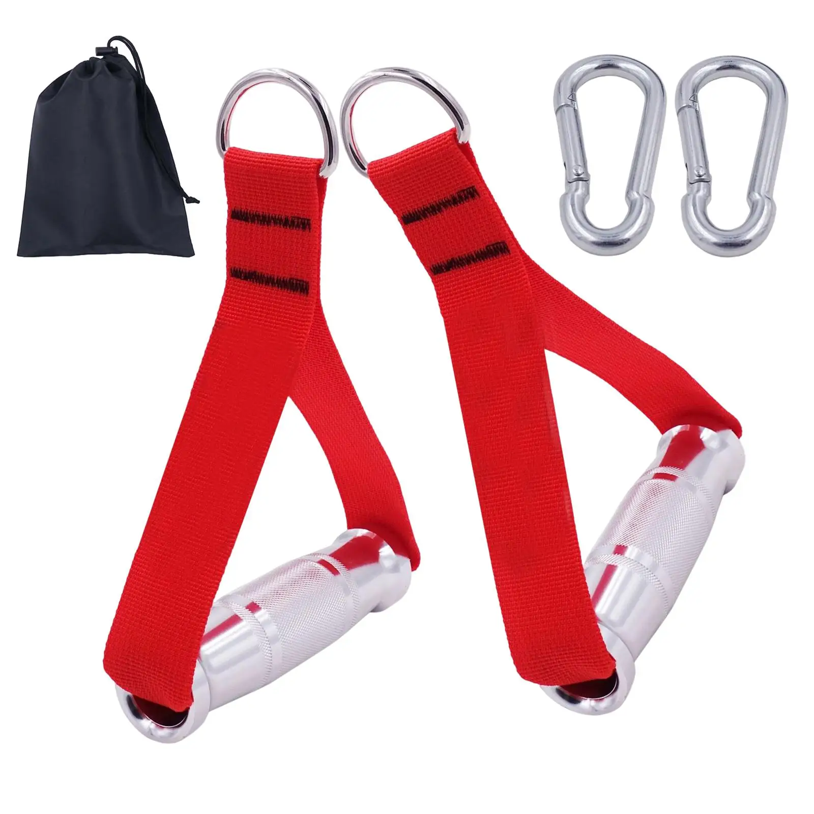 Resistance Bands Handle Metal Grips Nylon Webbing Cable Machine Attachment Grips