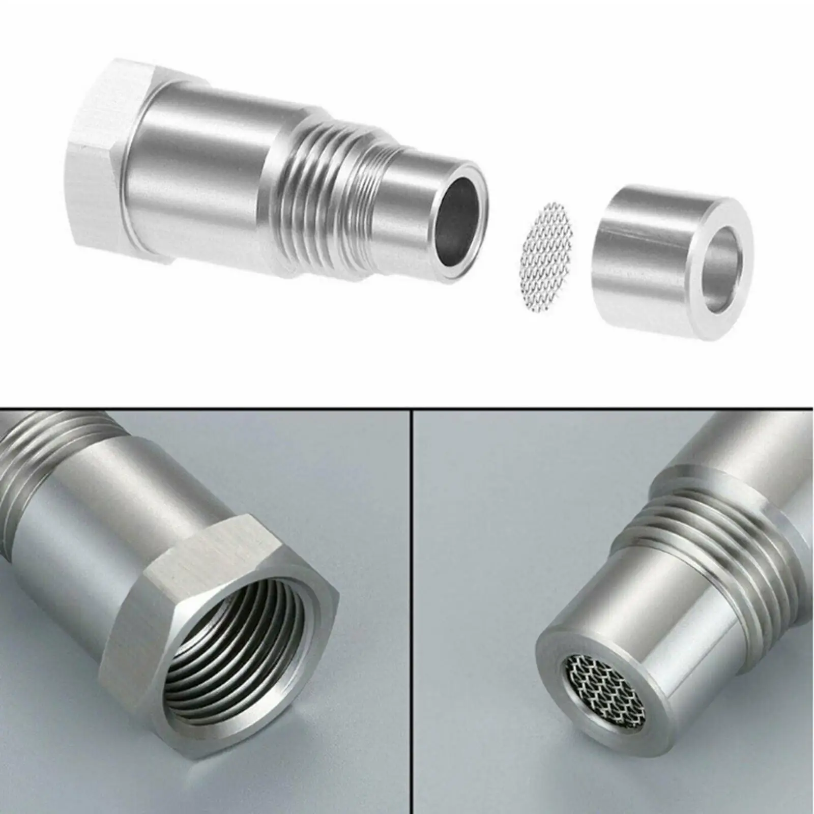 O2 Sensor Adapter Spacer Extender Stainless Steel M18x1.5 Accessory Length 46.5mm