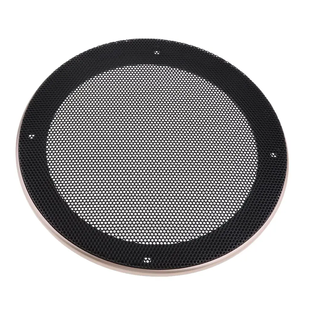 6.5Inch Replacement Round Speaker Protective Mesh Cover Case With 4 Pcs Screws Champagne