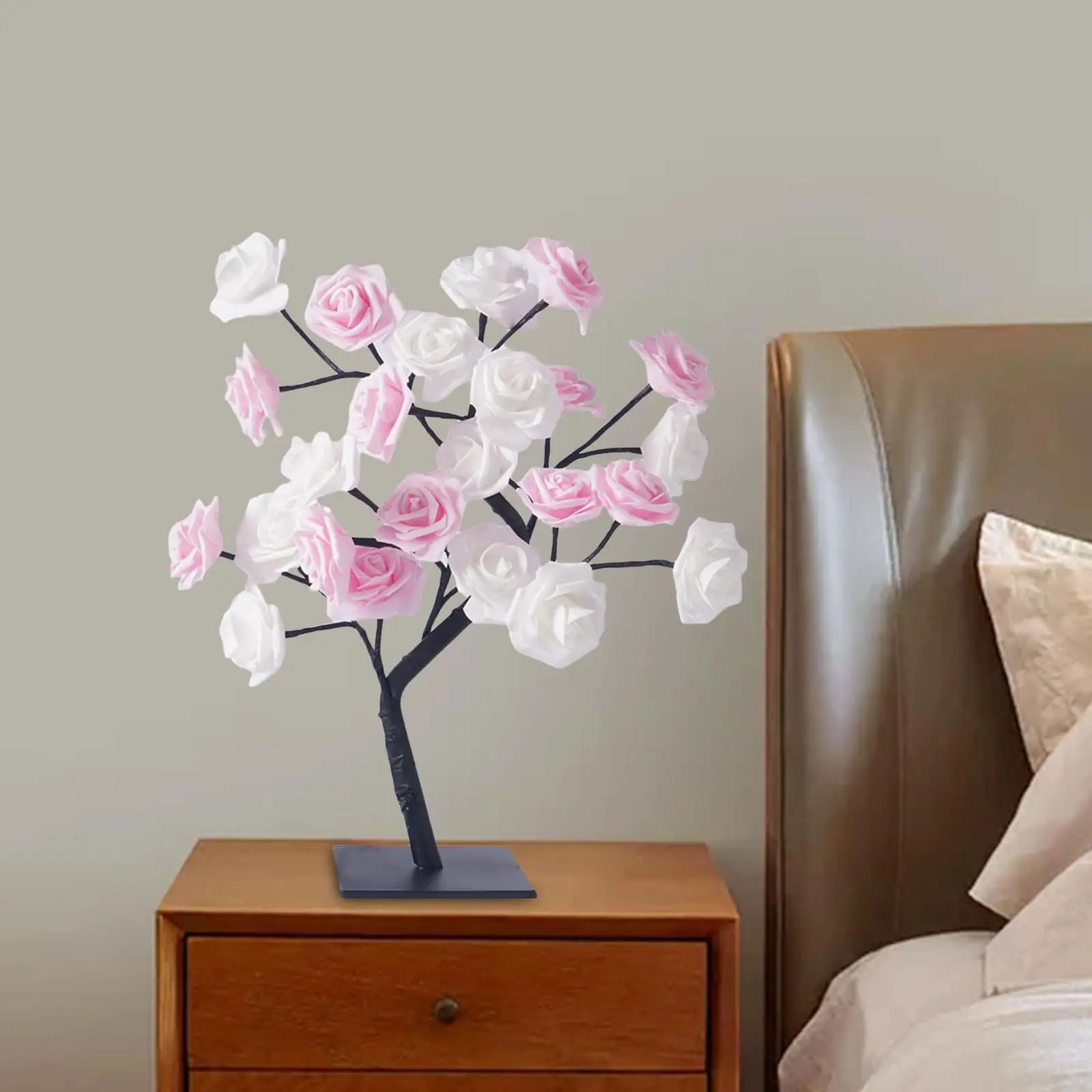 Artificial Rose Trees Lamp LED Night Light Bedside Warm Lights Aesthetic Flower Lamp for Bedroom Home Decoration Indoor Birthday