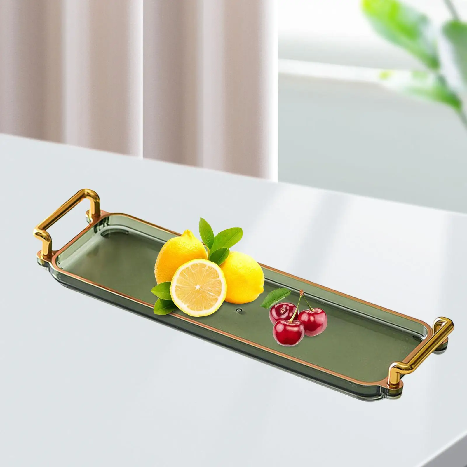 Rectangle Serving Plates Breakfast Plate with Handles Party Vanity Tray