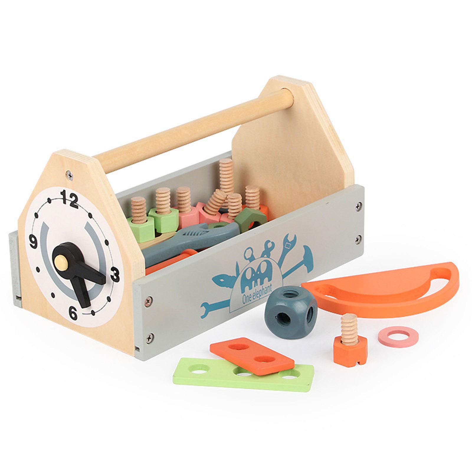 Wooden Screw Block Toy Kids Wooden Manipulative with Screws & Screwdriver-Fun Fine Motor Development Activity for Boys & Girls