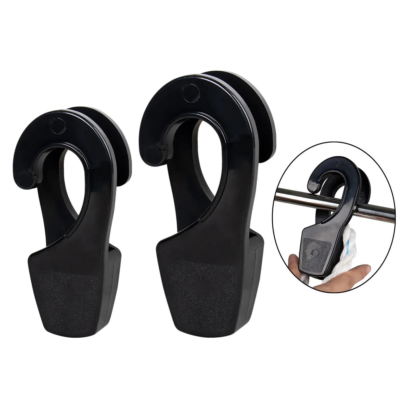 Rail Mount Boat Fender Hanger Hook Durable Lightweight Easily Adjust Fender in Height Multipurpose Black Color Accessories