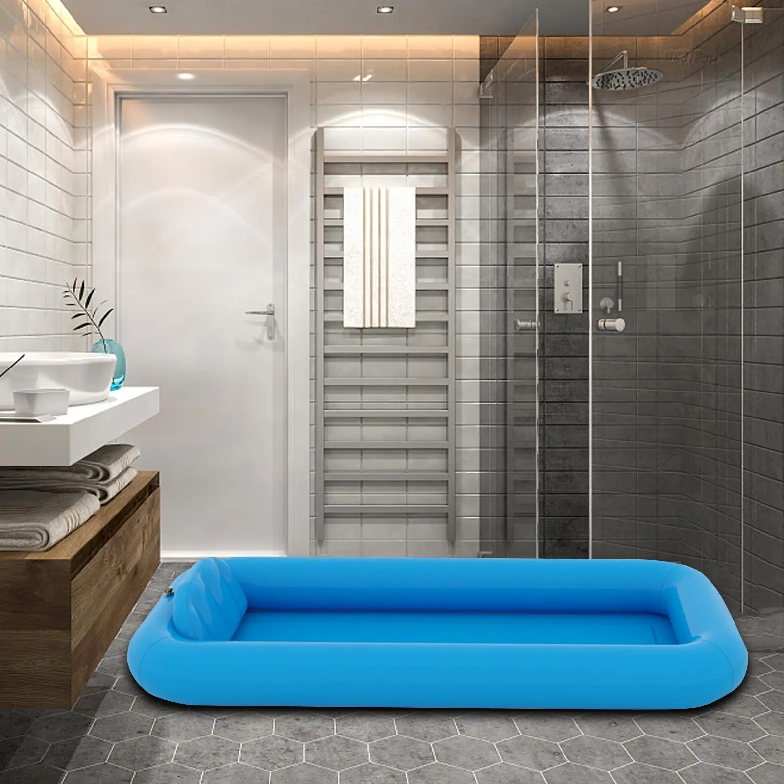 Inflatable Bathtub PVC Bath Basin for Caregivers Better Bathing Experience