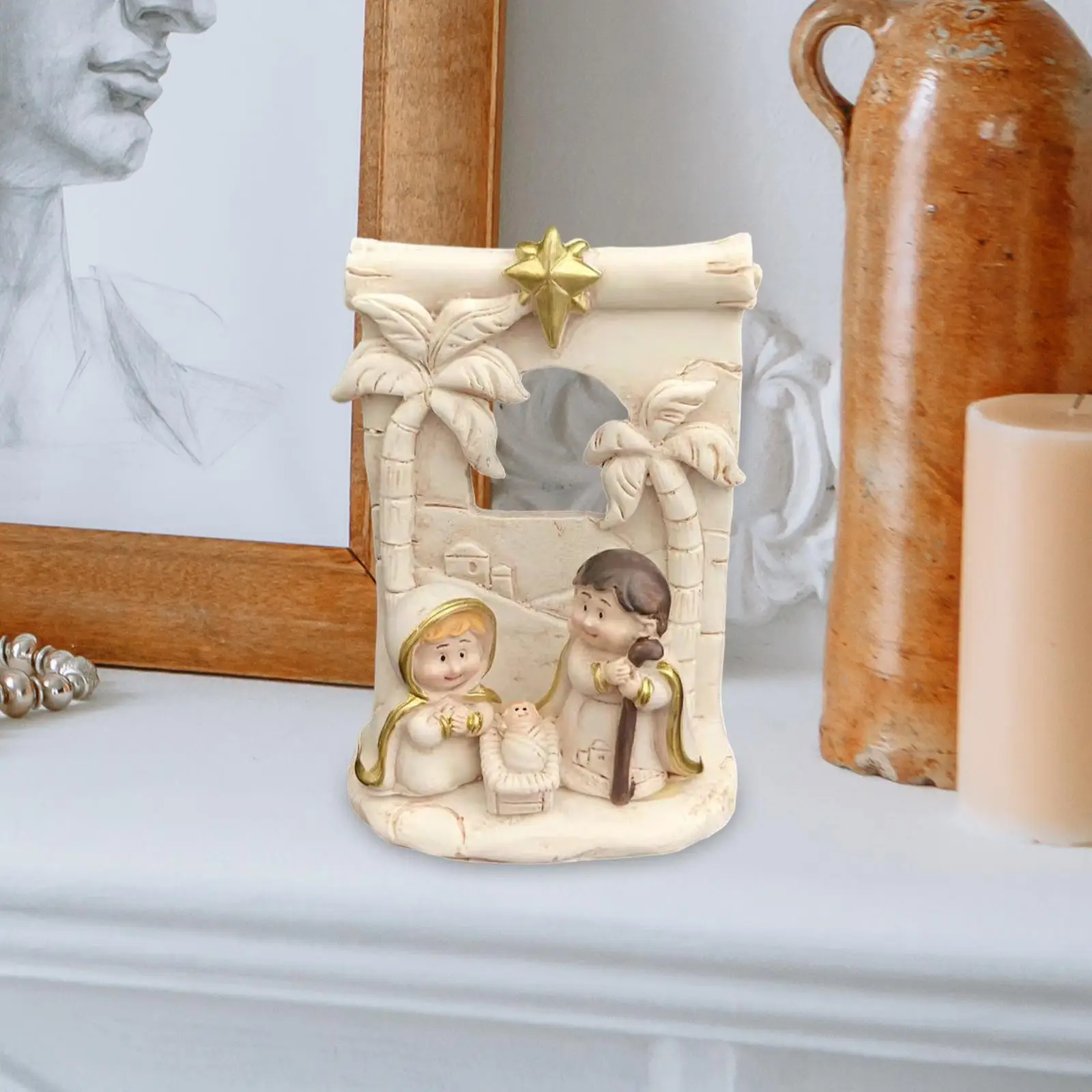 Resin Holy Family Figure Birth of Jesus Scene Collection for Christmas Gifts